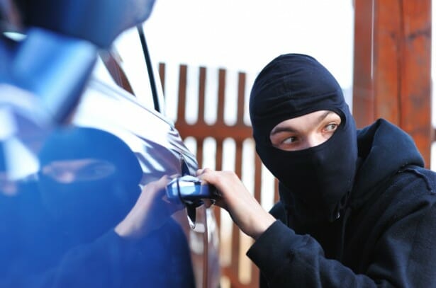 Car Thief Stealing a Car