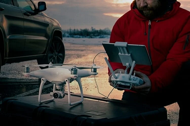 Man Getting Ready to Fly a Drone