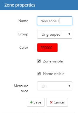 GPSLive Zone Properties