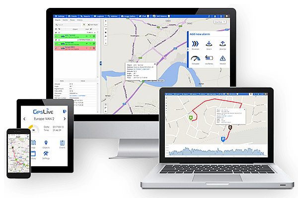 GPSLive Tracking Platform on Various Devices