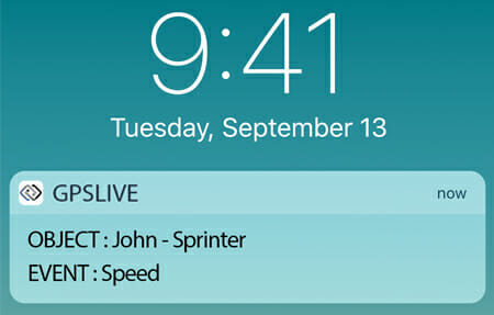 GPSLive Smartphone Notification