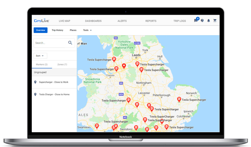 Tesla Supercharger Map