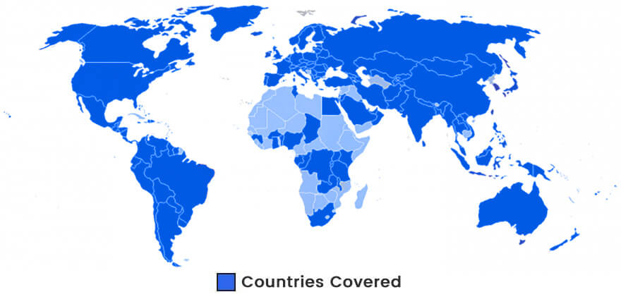 M2M Global SIM card coverage map
