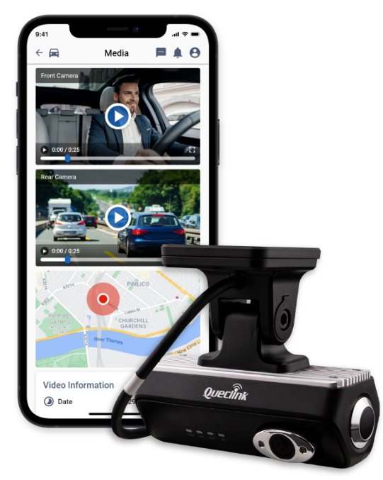 Connected 4G Dashcam CCTV Dual Cameras for Vehicles and Fleets